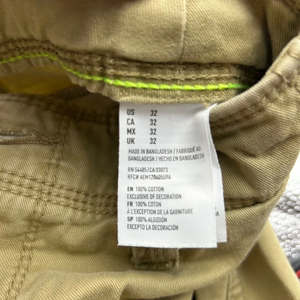 American Eagle‎ Outfitters Mens Classic Cargo Shorts Khaki Tan Cotton Twill XL